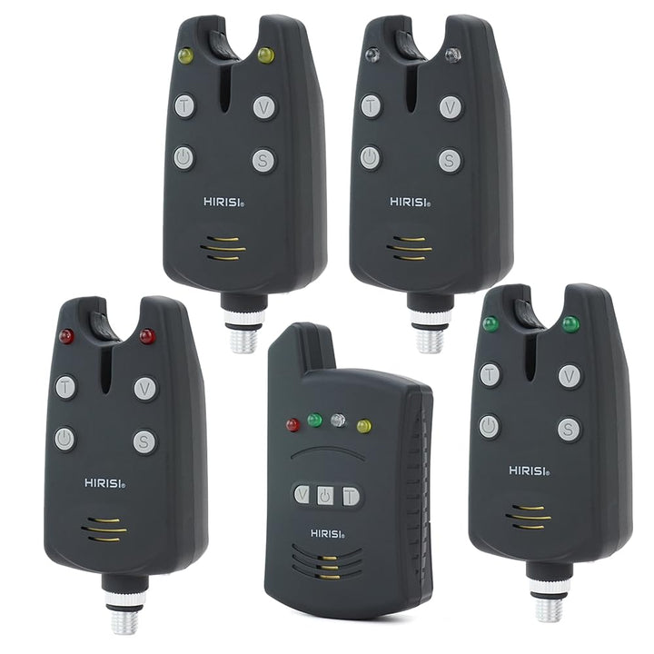 Hirisi Tackle Kabelloses Angeln Alarm Set 1+2 in Schutzhülle für Karpfenangeln B1236 B1236-4, B1236-