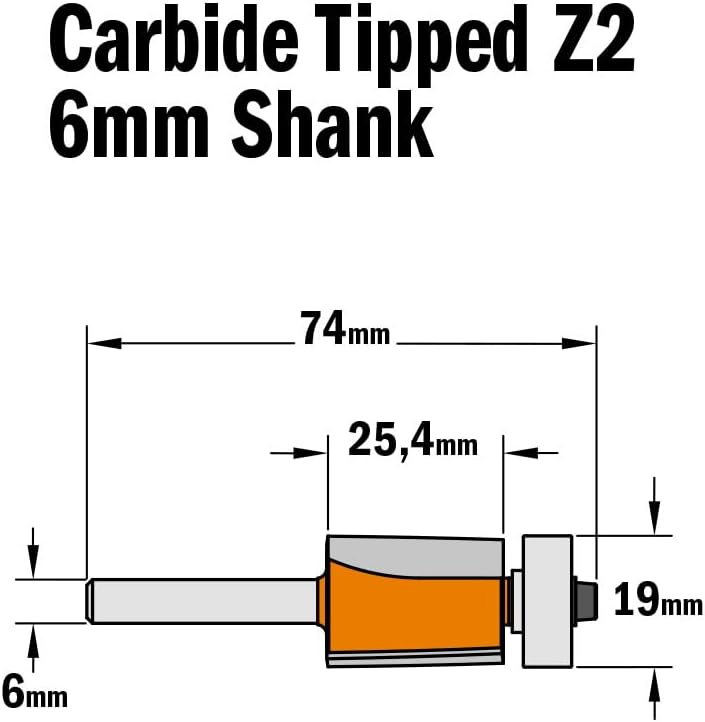 CMT Orange Tools 706.191.11 Fräse für Neubearbeitung hm s 6 d 19x25