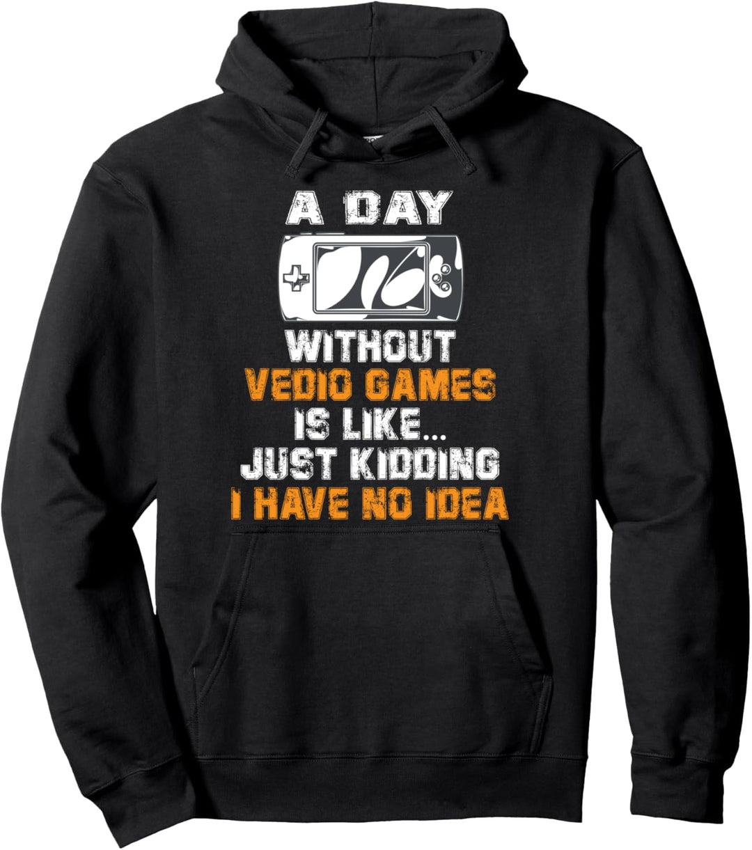 Ein Tag ohne Videospiele Jungs Zocker Controller Computer Pullover Hoodie