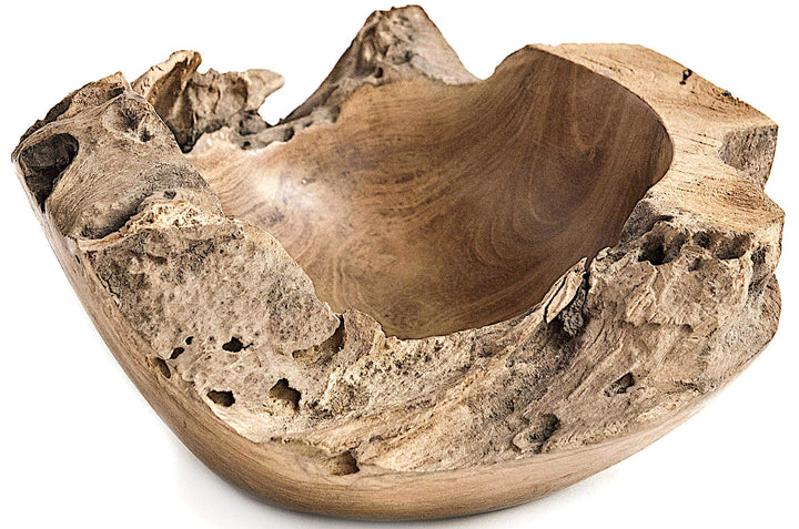 Windalf Vintage Deko Holzschale DALIN Ø 18 cm Pralinenschale Teakholzschale Gewürzschale Handarbeit