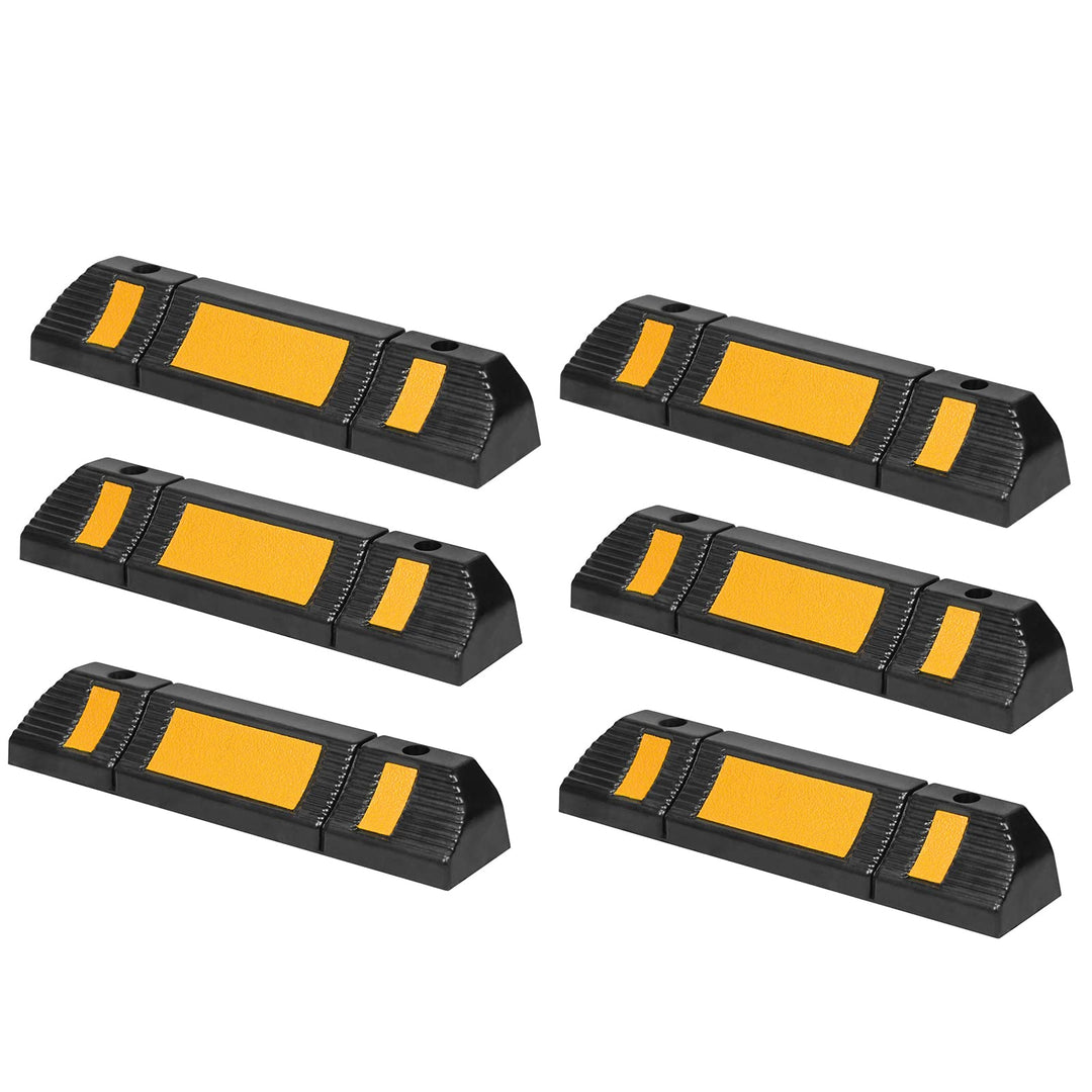 6er Radstopper für garage Reifenstopper Anfahrschutz Parkstopper, Gummi Parkbegrenzung für Parkplätz