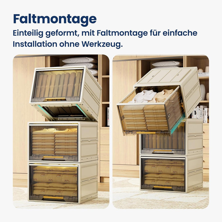 Heikoeco® Faltbarer Schrank Organizer Kleiderschrank, stapelbare Schubladenboxen aus hochwertigem Po