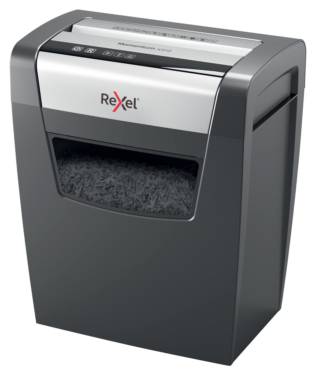 Rexel Momentum X312 Aktenvernichter, Kreuzschnitt, 12 Blatt, 23 Liter, schwarz, 2104572 Momentum Que