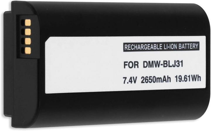 2X Akku 2650 mAh + Dual-Ladegerät (USB, mit LCD) für DMW-BLJ31 kompatibel mit Panasonic Lumix DC-S1,