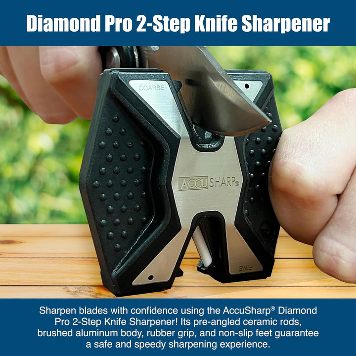 AccuSharp Messerschärfer Sharp and Easy Diamant Pro Rutschfester, Silber, ACCU-017C, Silber