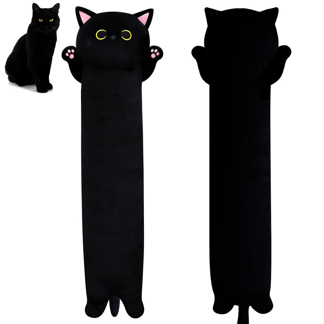 60CM Lange Katze Plüsch Körperkissen, Lange Katze Kuscheltier Stofftier Katzen Kissen Plüschtiere，Ka