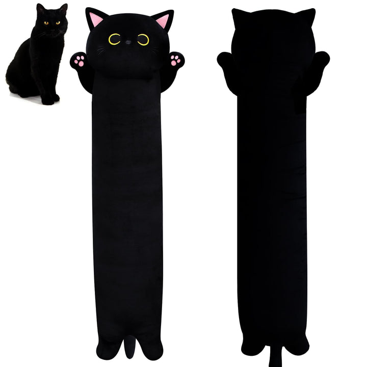60CM Lange Katze Plüsch Körperkissen, Lange Katze Kuscheltier Stofftier Katzen Kissen Plüschtiere，Ka