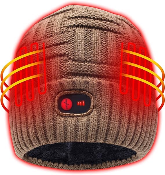 Svpro Beheizte Beanie mit Wiederaufladbarem Akku 7,4V Li-Polymer-Akku hält bis zu 3-7 Stunden,Electr