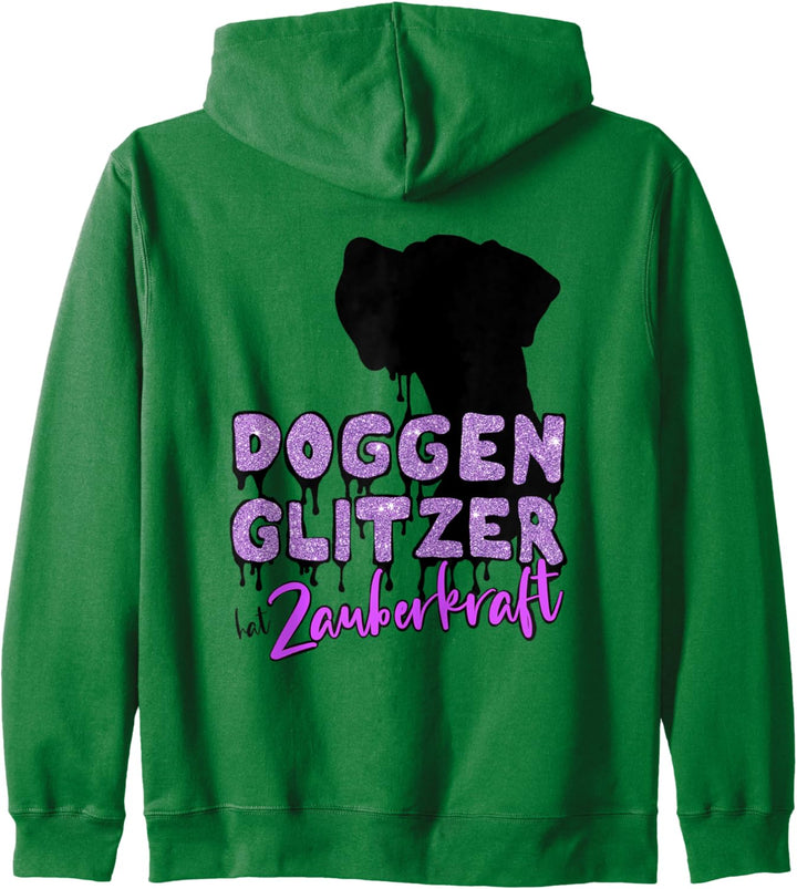 Deutsche Dogge - Doggenglitzer hat Zauberkraft - Lila Kapuzenjacke
