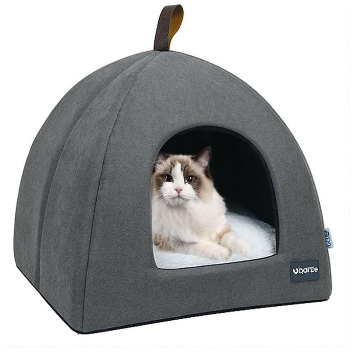 Voarge Katzenhöhle Katzenbett, weiche Katzenhöhle, weiche warme Plüsch-Katzenbetten, Katzennest mit