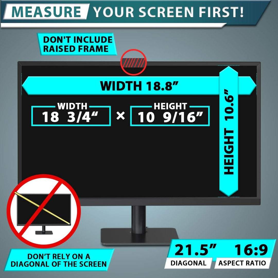 STARY 21,5 Zoll Blickschutzfolie für 16:9 Widescreen Monitor Bildschirm Sichtschutz Schild Abnehmbar