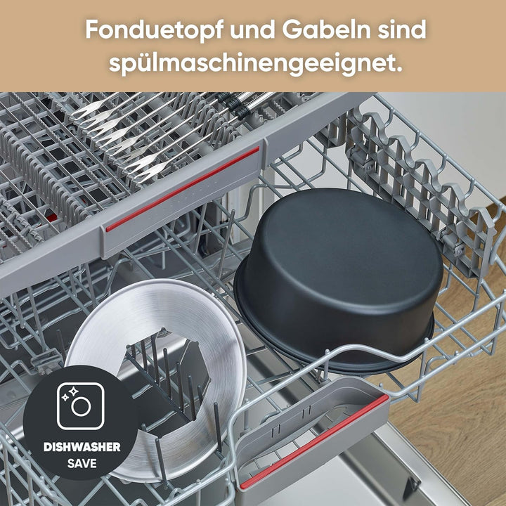 SEVERIN Raclette-Fondue-Kombination für 8 Personen, 2-in-1 Raclette Grill mit Grillplatte &amp; Fondue-S