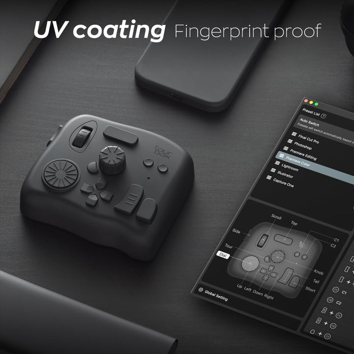 TourBox Elite, Bluetooth Editing Controller für Foto- & Videobearbeitung, Ilustration, Videoschnitt