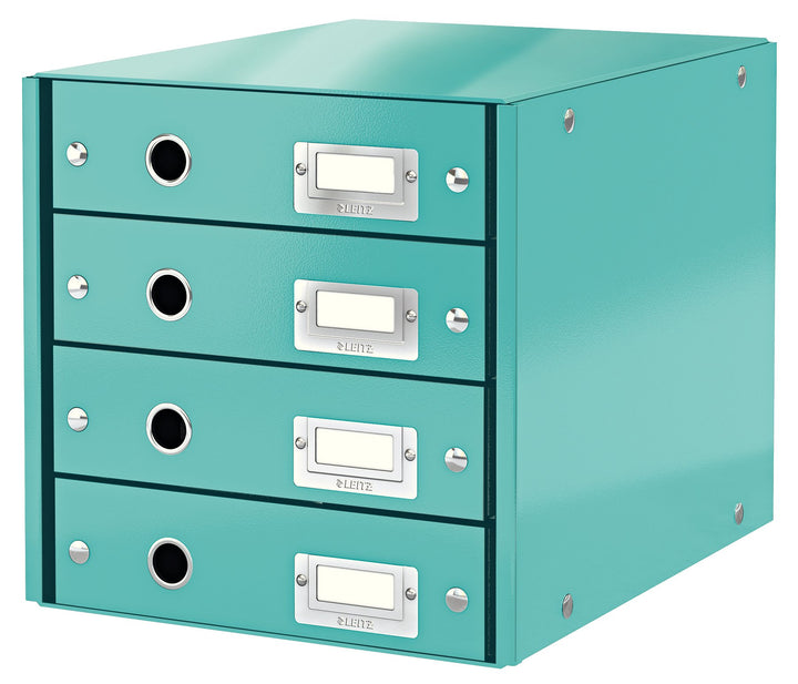 Leitz, Schubladenbox, Eisblau, 4 Schubladen, A4, Click & Store, 60490051 4 Schubladen Eisblau, 4 Sch