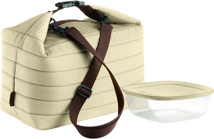 Guzzini - On The Go, Grosse Thermotasche M/Frischhaltedose Handy - Lehm, (Bag) 30 x 18 x h30 cm; (Co