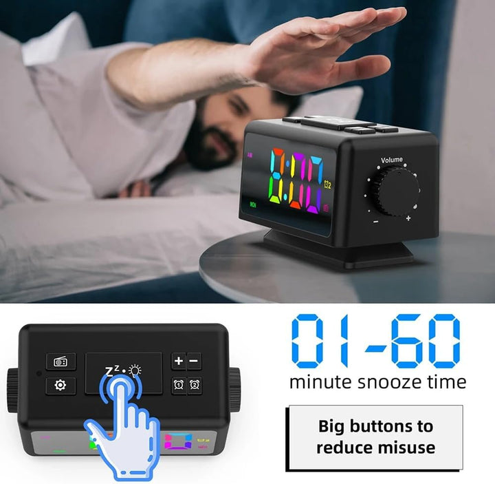DollaTek RGB Digitalwecker UKW Radiowecker mit 2 USB Anschlüssen Sleep Sound Maschinen mit Timer Sch