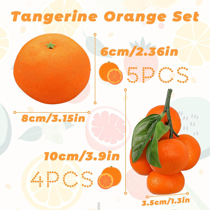 Lorigun 9 St. Gefälschte Orangen, Künstliche Orangen Früchte Dekor Lebensechte gefälschte Früchte Fa