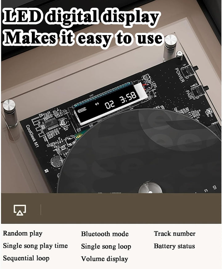 CD-Player Zum Dekorieren, Musik-Deko-Bilderrahmen Mit Fernbedienung, Bluetooth 5.0/3,5-mm-AUX-Ausgan