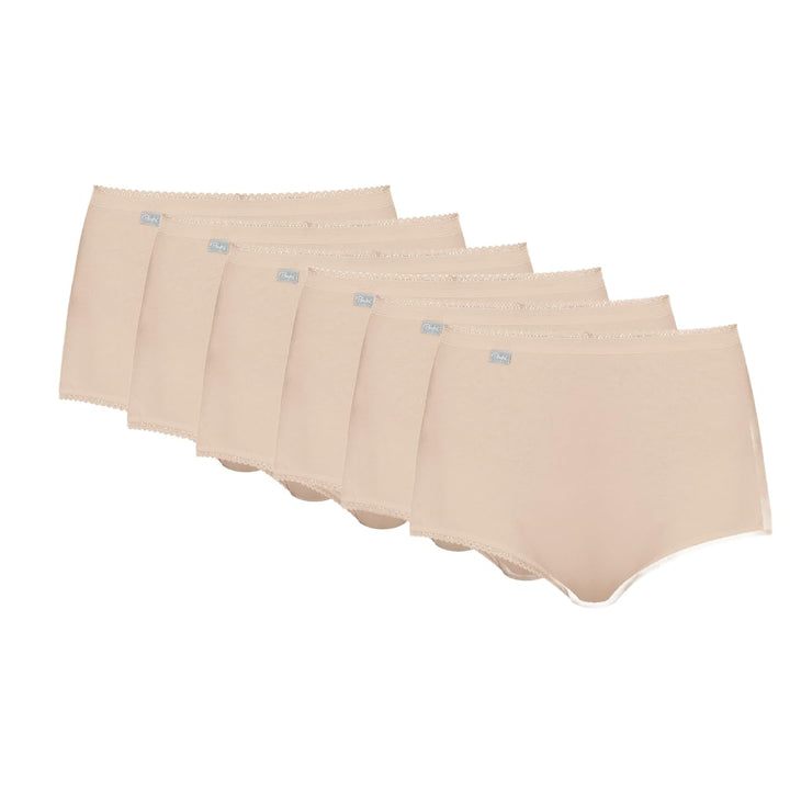 Playtex Damen Essential Cotton Maxi Brief X6 Slip (6er Pack),46, schwarz 56 Skin, 56 Skin