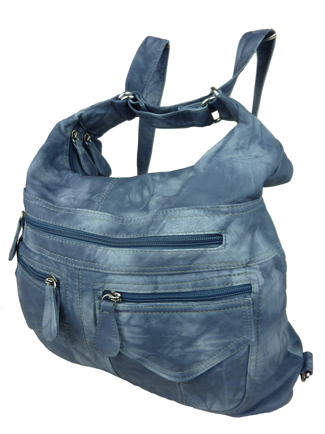 kennydoo Rucksacktasche I 2in1 Damen Rucksack und Handtasche in Einem I Schultertasche einfarbig uni