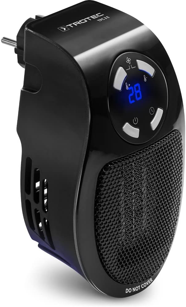 TROTEC Steckdosen Heizlüfter TFC 2 E – Heizleistung 500 W – mini Keramik Heizung, für Räume bis 10 m