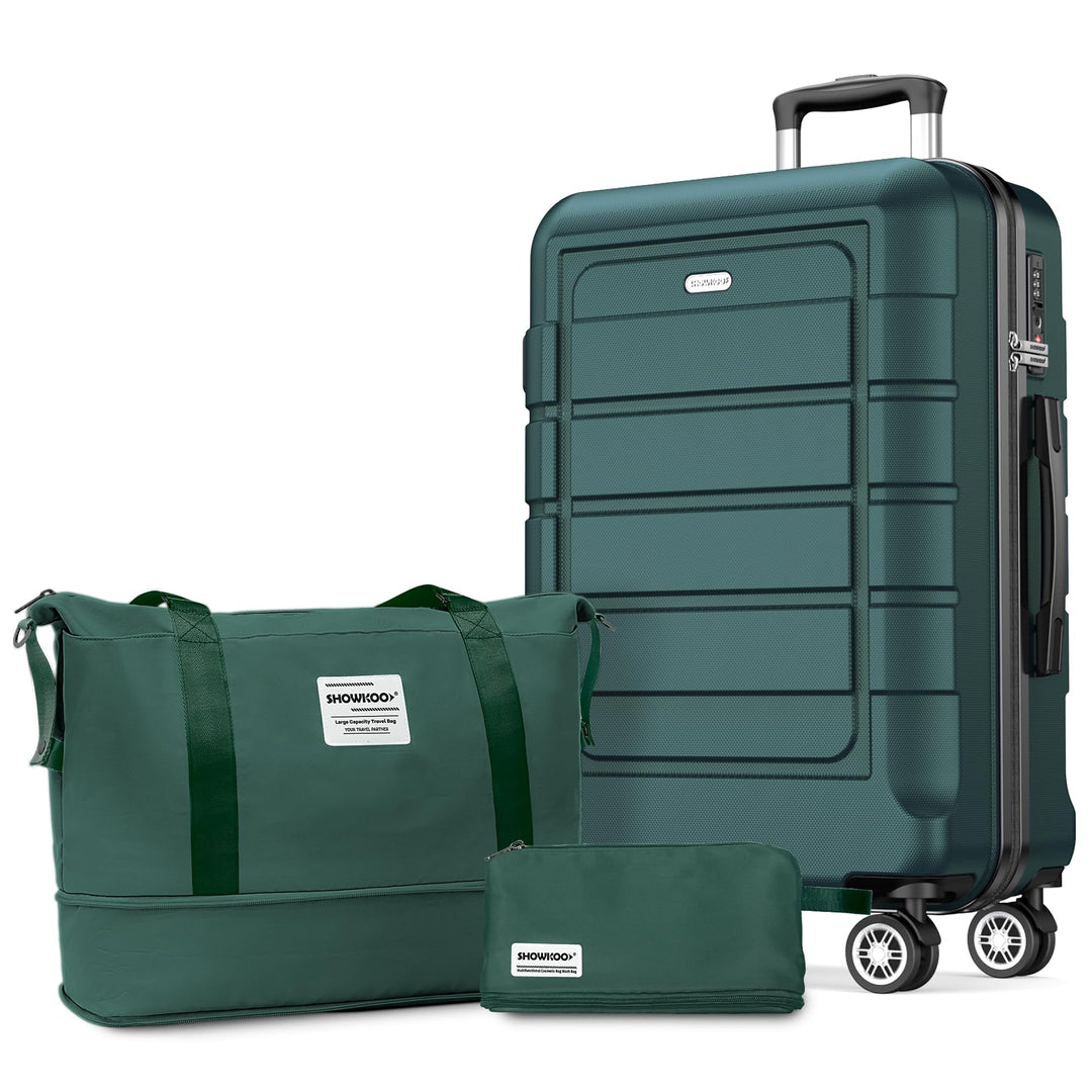 SHOWKOO Koffer Gross Hartschale Leicht ABS+PC Erweiterbar Reisekoffer Haltbar Handgepäck Sets 4 Roll