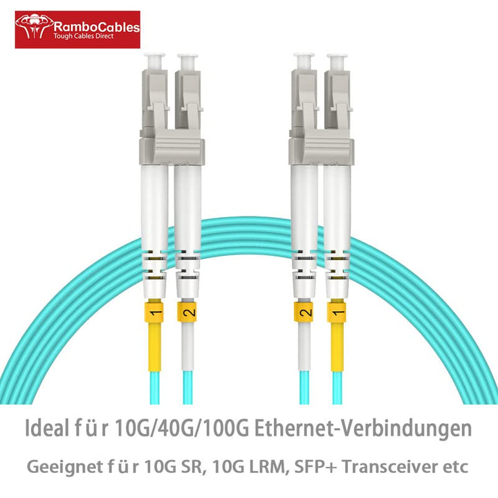 RamboCables 0,5m (5Pack) LWL Patchkabel LC LC Multimode OM3 LC auf LC LWL Glasfaser-Kabel - Duplex L