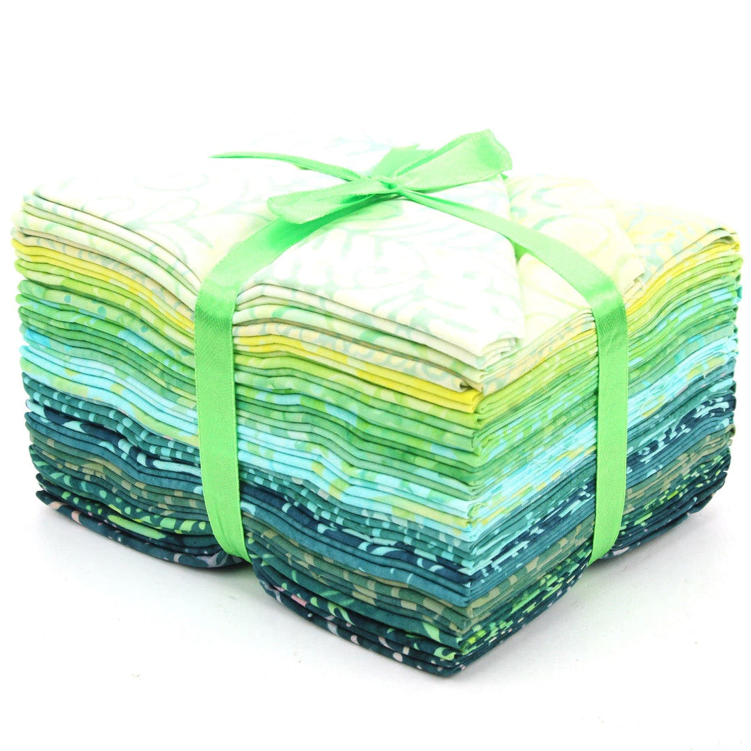 LoudElephant Baumwoll-Batik-Stoffbündel – Fat Quarter – Glade Green, Glade Green