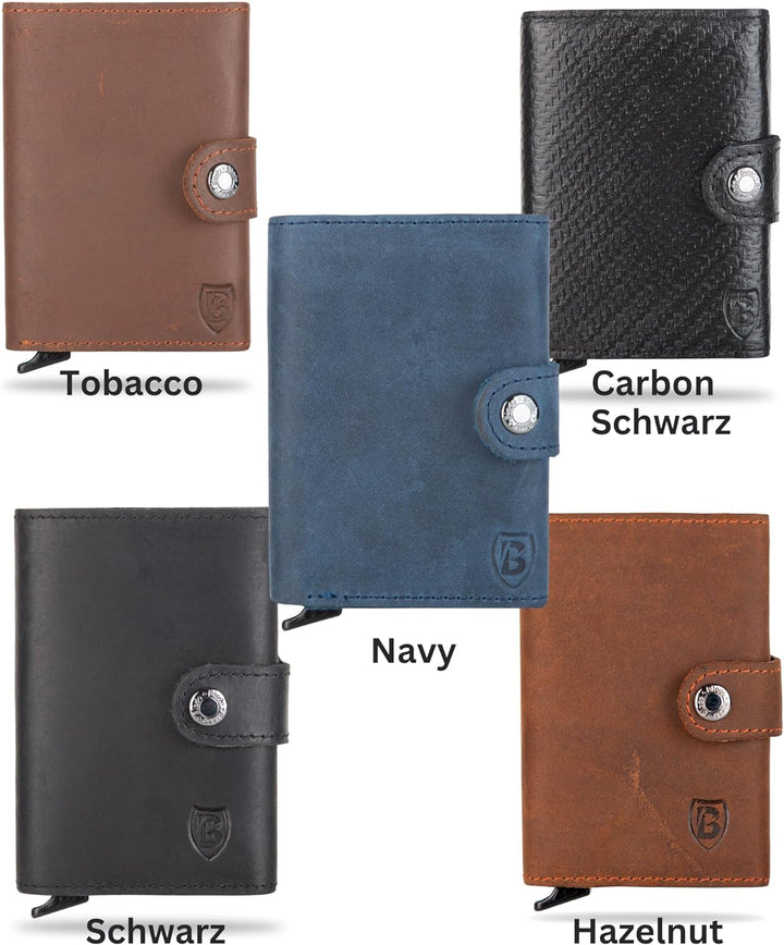 Blade® Kartenetui Herren ohne Münzfach I 6-8 Kartenhalter I Leder Kreditkartenetui mit RFID Schutz I