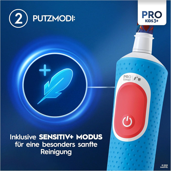Oral-B Pro Kids Spiderman Elektrische Zahnbürste/Electric Toothbrush, Kinder ab 3 Jahren, inkl. Sens