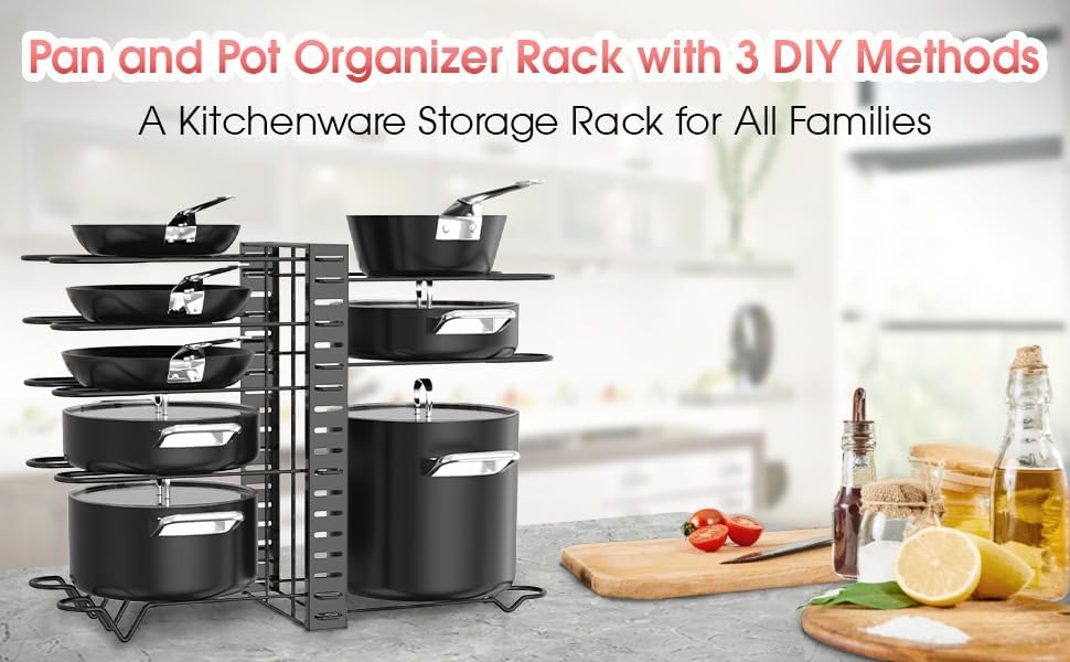Metall Topf Halter Rack Multi Layers Einstellbare Arbeitsplatte Topf und Pfanne Speicher Rack Standi