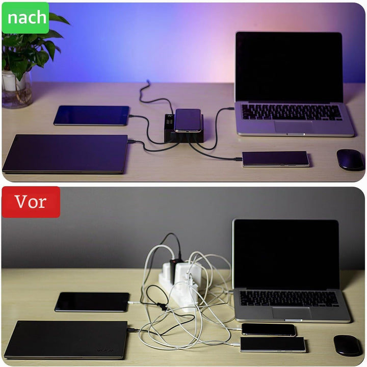 LIMETA 5-Port Ladegerät USB C Schnellladegerät PD3.0 Kabellos Magnetisch Induktive Handy Ladestation