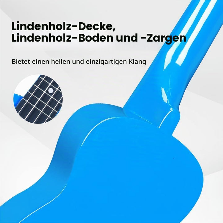 Winzz Sopran Ukulele Starter Kit für Anfänger mit Tasche, Clip-On Tuner, Zusätzlichen Saiten, Gurt,