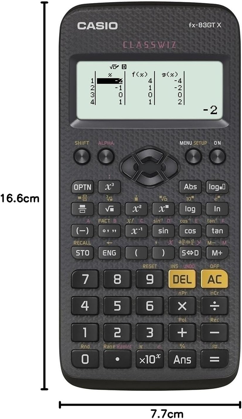 Casio fx-83GT X Schwarz Single, Single