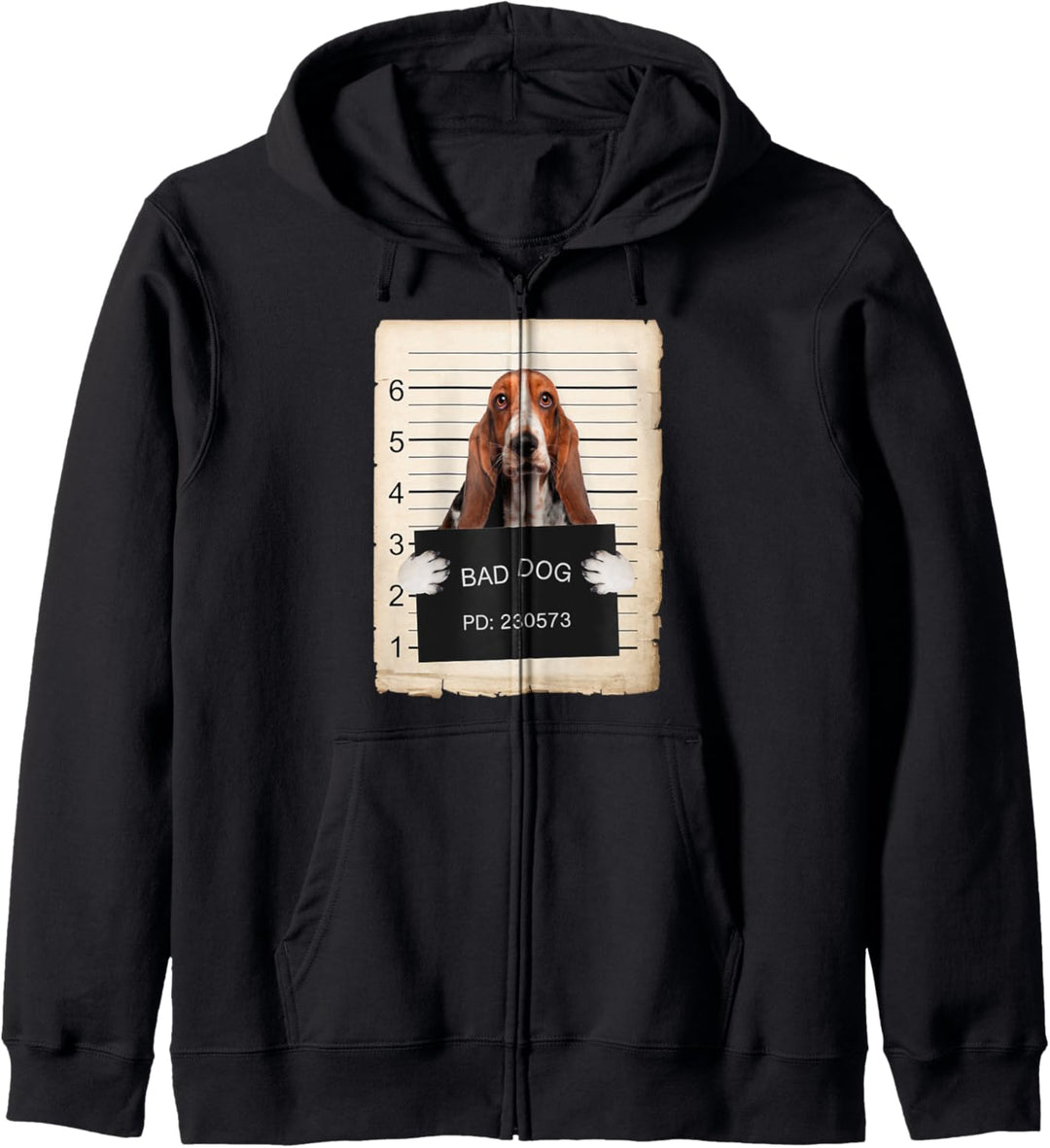 Basset hound Dog mug shot Kapuzenjacke