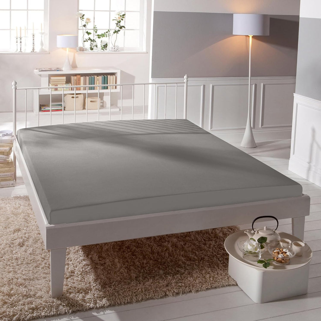 Formesse Bella-Donna Jersey Spannbettlaken grau, 120x200-130x220 cm