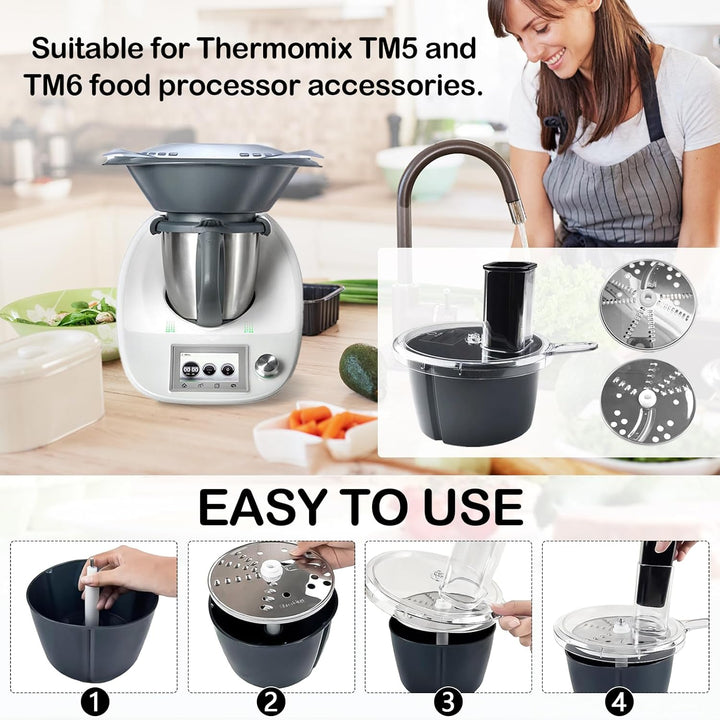 Gemüseschneider, Multifunktionaler Gemüsehobel für TM5 TM6 Zucchini Spaghetti Schneider aus Edelstah