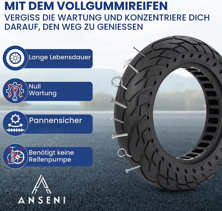 ANSENI 2 Vollreifen 10X2,5 Ersatzreifen,10 zoll e-scooter reifen für Segway Ninebot G30 Max,G30 /G30