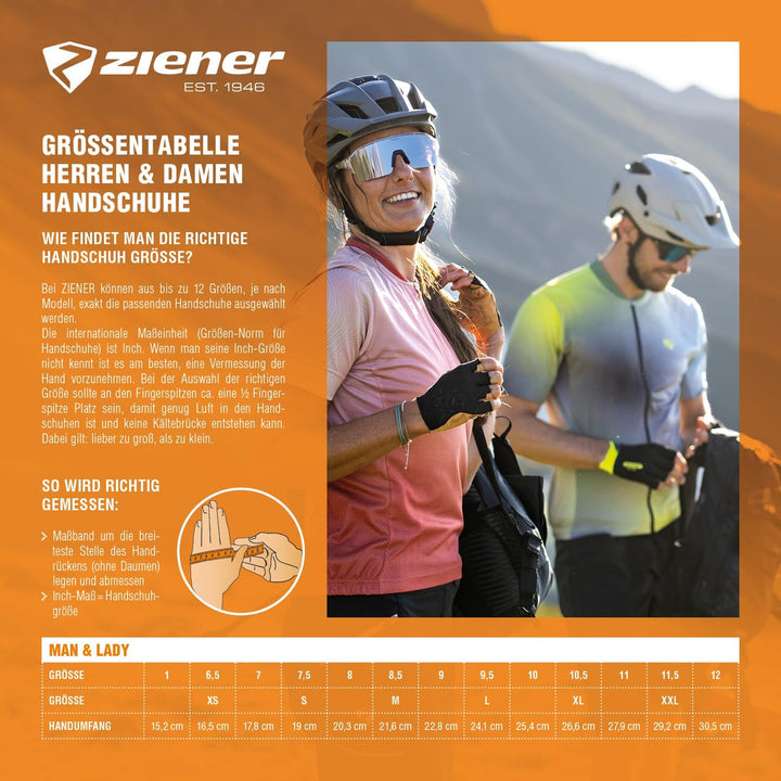 Ziener Herren Canso Fahrrad-/Mountainbike-/Radsport-Handschuhe | Kurzfinger-atmungsaktiv/dämpfend, 7
