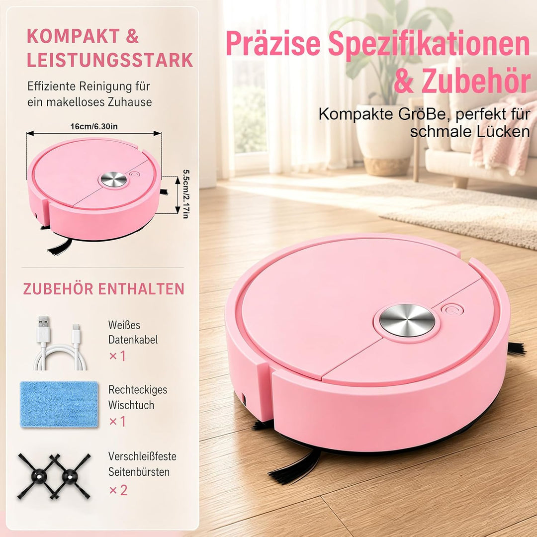 Mini Saugroboter, 3-in-1 Automatischer Mini Staubsauger Roboter Auto | mehrere Reinigungsmodi, Kolli