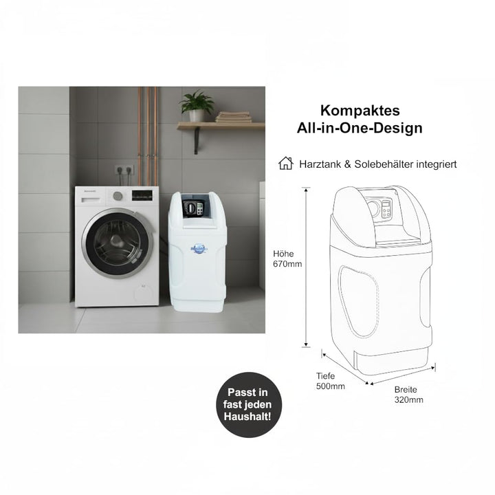 Wasserenthärtungsanlage Entkalkungsanlage Aquintos MKB40 ECO-Line inkl. Anschlussset (Mit Anschlusss