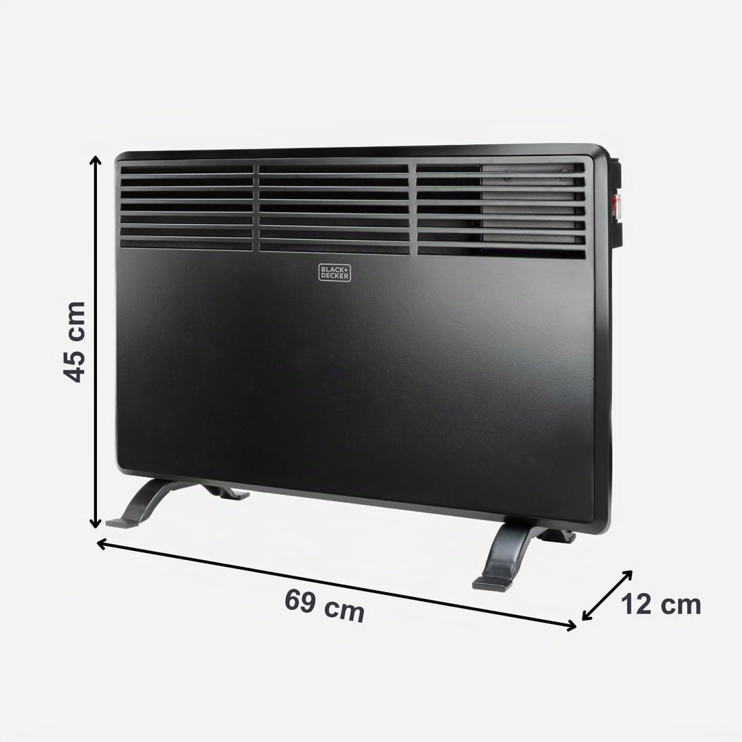 Black+Decker ES9350030B BXCSH1200E Konvektor, 240 V, Schwarz, 1200 W Wand Konvektor - 1200 W, Wand K