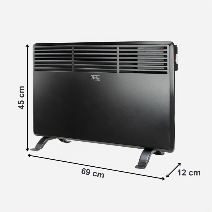 Black+Decker ES9350030B BXCSH1200E Konvektor, 240 V, Schwarz, 1200 W Wand Konvektor - 1200 W, Wand K