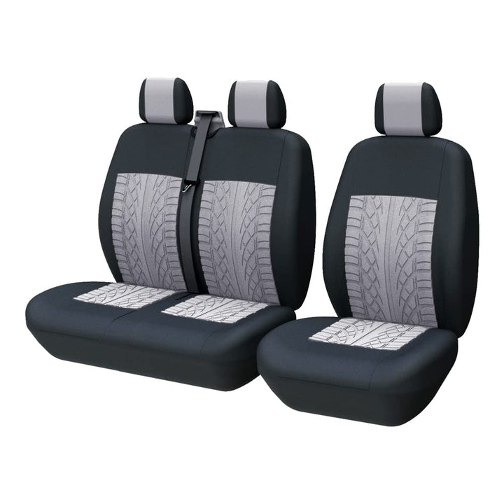 TOYOUN Universal Sitzbezüge Auto für Transporter LKW Vordersitze Autositzbezüge 3D-Reifen-Spur-Muste