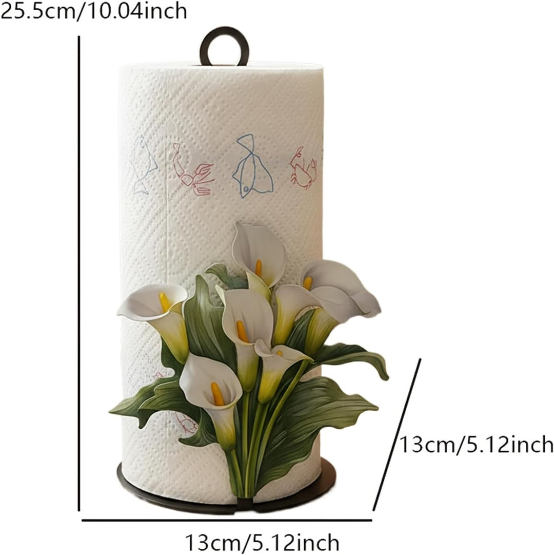 Papierhandtuchständer,Taschentuchrollen-Aufbewahrung | Küchenpapierhalter mit 2D Blumenmuster | für