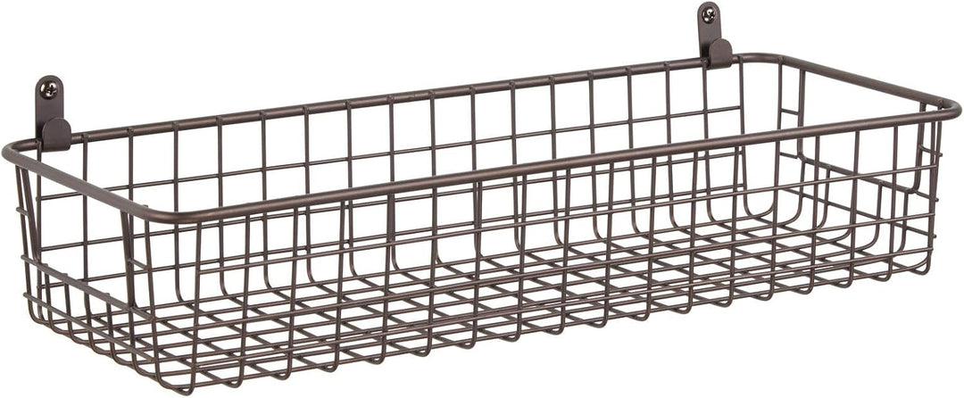 mDesign 2er-Set Wandregal aus Metall – kleiner Ablagekorb für Flur, Schlafzimmer und andere Räume –