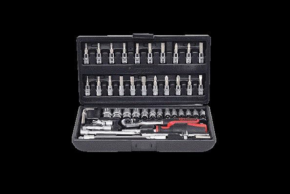 KS Tools 918.0648 1/4 Zoll CHROMEplus Steckschlüssel-Satz | inklusive Umschaltknarre, 45-Zahn | hoch