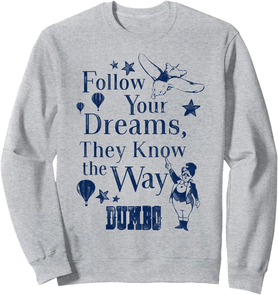 Disney Dumbo Follow Your Dreams Vintage Poster Sweatshirt