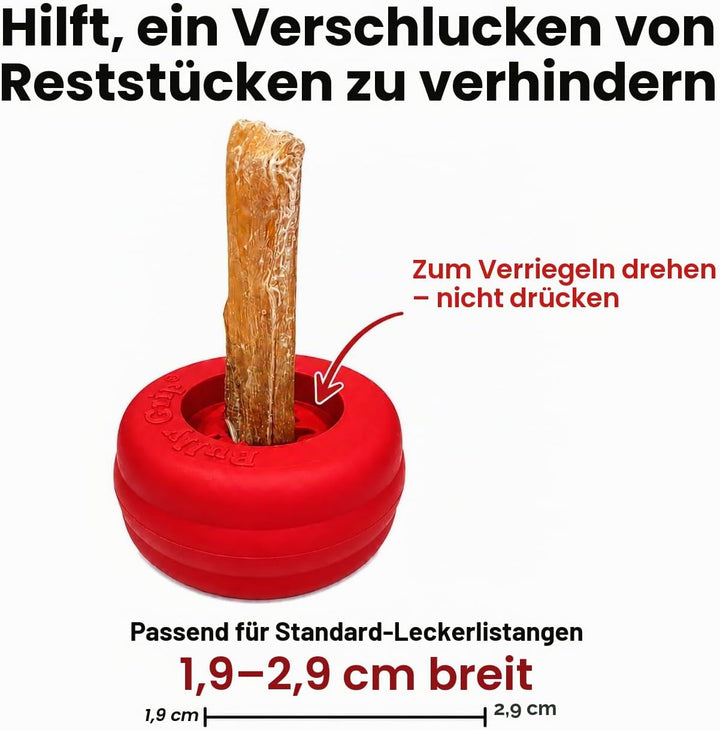 Bully Stick Halter für Hunde - Grosse Grösse - Interaktives Hundespielzeug, Leckerli-Halter, Leckerl