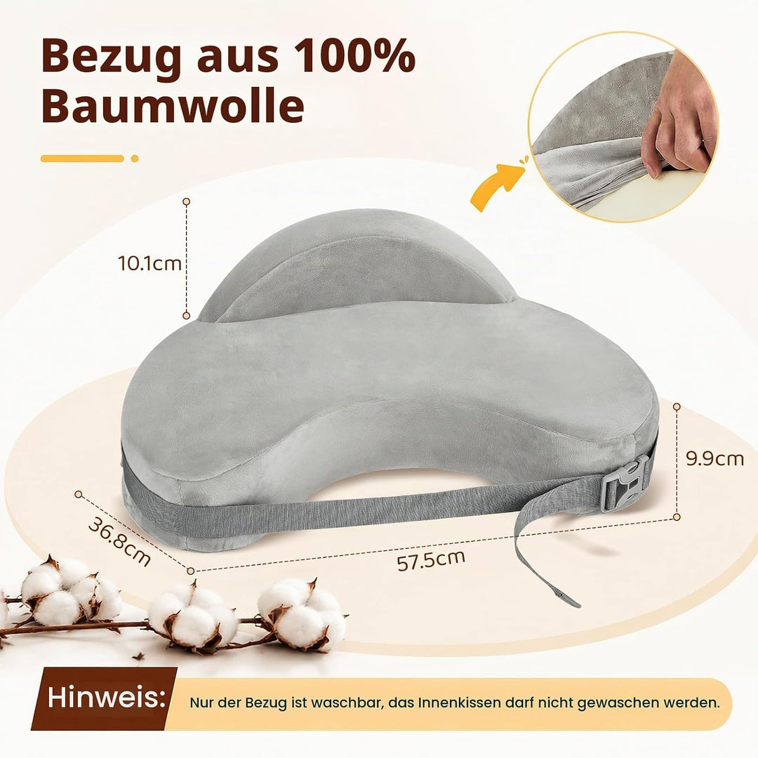Memory Foam Nursing Pillow, Plus Size Breastfeeding Pillow with Safety Fence, Ergonomischer Komfort
